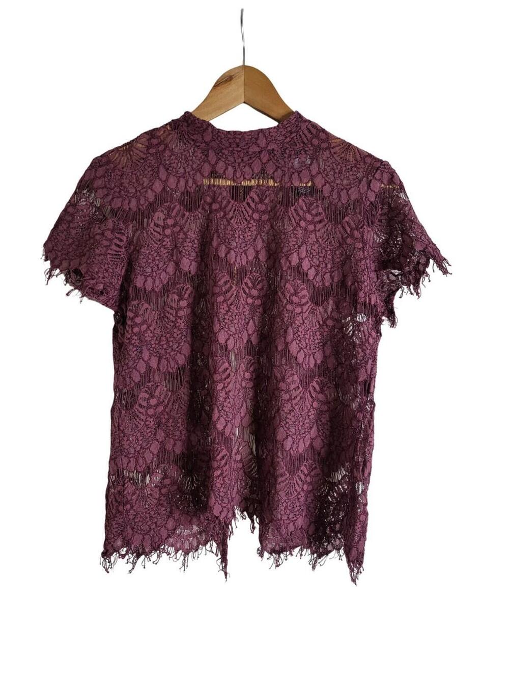 INNY Burgundy Plum Lace Top Eyelash Detailing And Open Back Size Large